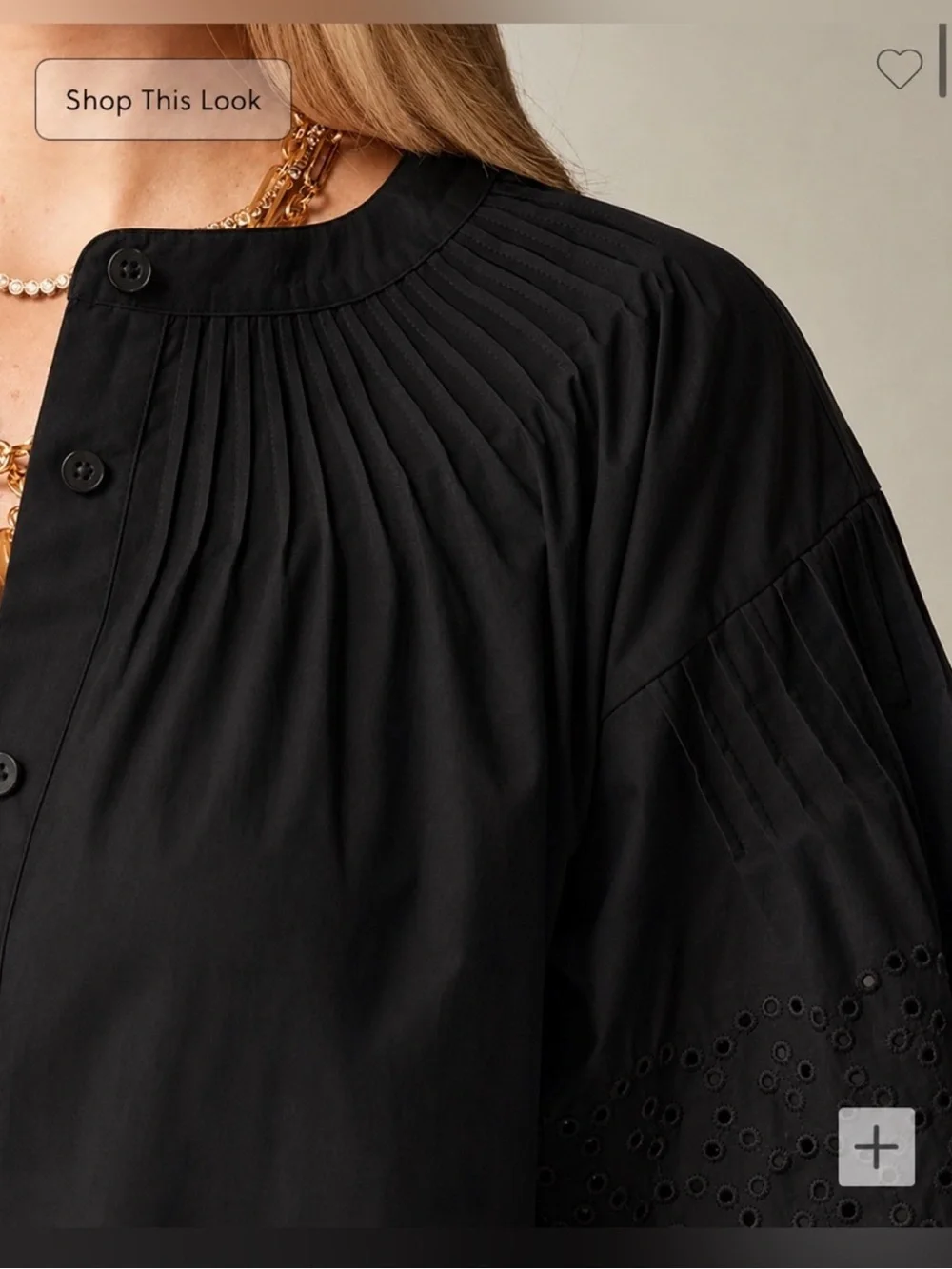 J. Crew Black Eyelet-Trim Button Front Mini Dress